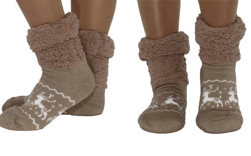 Markenwarenshop-Style Kuschelsocken Damen Hüttensocken Hüttenschuhe Hausschuhe ABS Teddy Gr.35-42 Farbe: von Markenwarenshop-Style