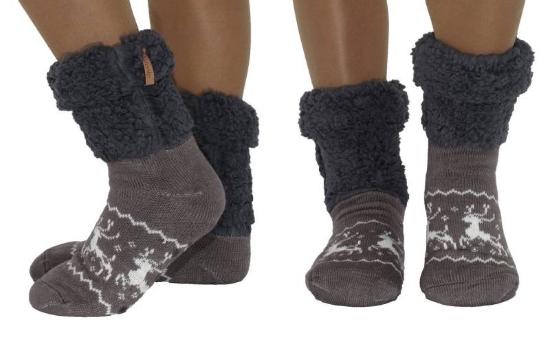 Markenwarenshop-Style Kuschelsocken Damen Hüttensocken Hüttenschuhe Hausschuhe ABS Teddy Gr.35-42 Farbe: von Markenwarenshop-Style