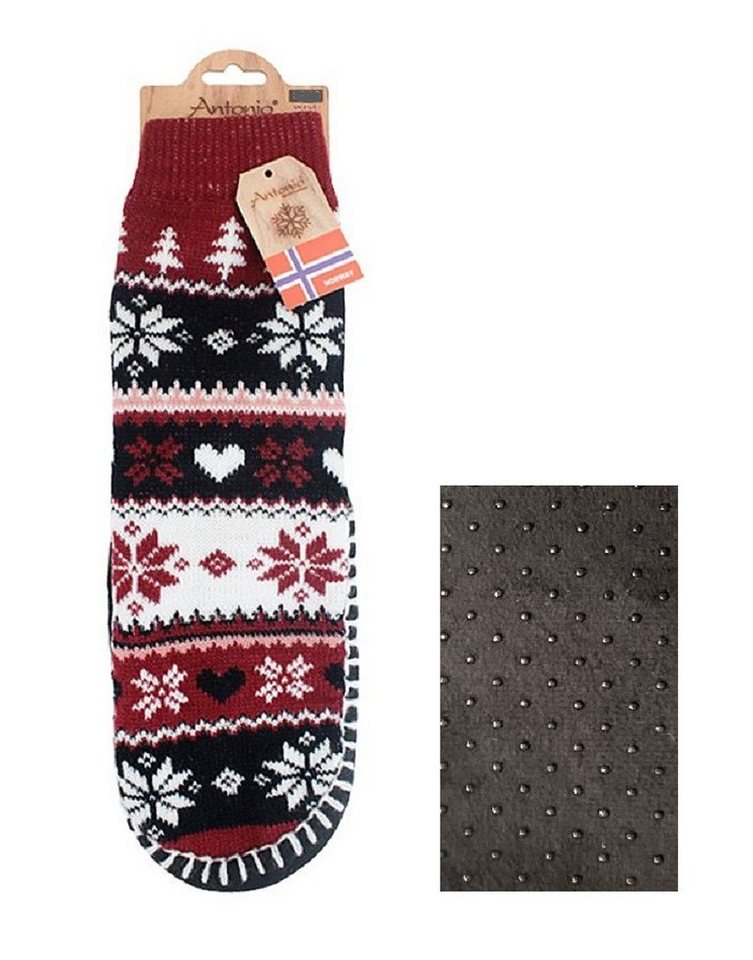 Markenwarenshop-Style Socken Hüttensocken Socken Hausschuhe Damen Gr. 39-42 Farbe: rot 606 von Markenwarenshop-Style