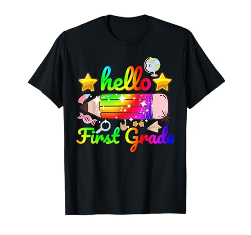Back To School Hello First Grade Team 1. Klasse Junge Mädchen T-Shirt Back To School Hello First Grade Team 1. Klasse Junge Mädchen T-Shirt von Market Predators