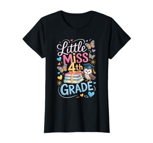 Little Miss 4. Klasse Zurück zur Schule Süße Mädchen der vierten Klasse T-Shirt Little Miss 4. Klasse Zurück zur Schule Süße Mädchen der vierten Klasse T-Shirt von Market Predators