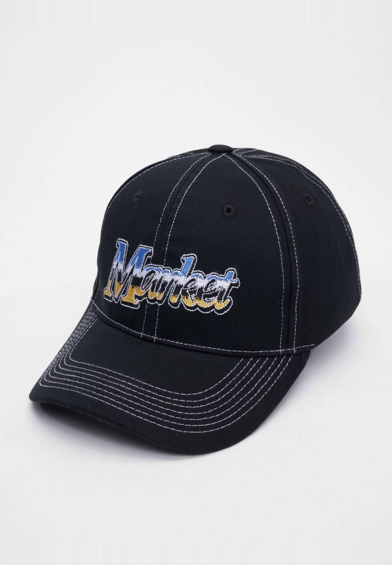 Market Reflection 6 Panel Flexfitted Caps verwaschenes Schwarz von Market