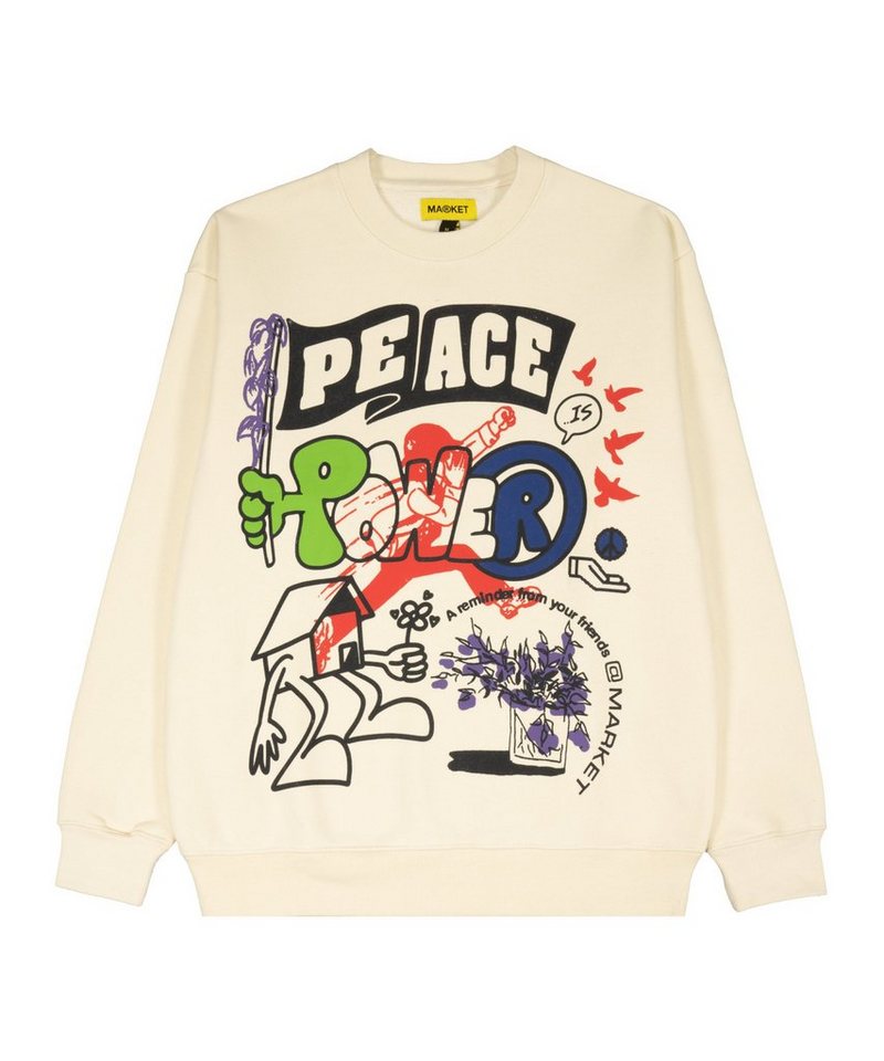 Market Sweatshirt Peace And Power Crewneck Sweatshirt Beige von Market