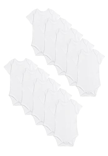 Marks & Spencer 10Er-Pack Kurzarm-Bodys Aus Reiner Baumwolle (2,9 Kg–3 Jahre) Weiss 9-12 Monate von Marks & Spencer