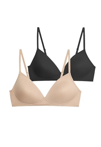 Marks & Spencer 2Er-Pack Bügellose Erst-BHS (Aa–D) Damen Schwarz/Opaline De 80 von Marks & Spencer