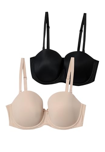 Marks & Spencer 2Er-Pack Gepolsterte Multiway-BHS (A–E) Damen Schwarz/Opaline 75 von Marks & Spencer