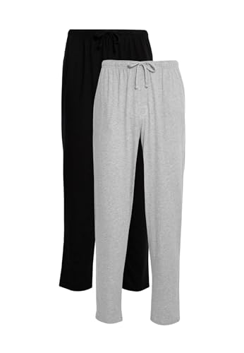 Marks & Spencer 2Er-Pack Schlafanzughosen Aus Reiner Baumwolle Herren Grau-Mix XXL von Marks & Spencer