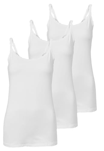 Marks & Spencer 3Er-Pack Unterhemden Mit Spitzenbesatz Und Hohem Baumwollanteil Damen Weiss Uk 24 (Eu 52) von Marks & Spencer