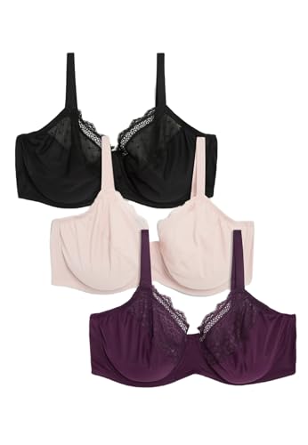 Marks & Spencer 3Er-Pack Vollschalen-Minimiser-BHS Mit Bügel (C–H) Damen 90 von Marks & Spencer