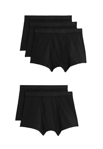 Marks & Spencer 5Er-Pack Cool & Fresh™-Shorts Aus Baumwolle Mit Stretchanteil Herren Schwarz L von Marks & Spencer