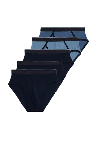 Marks & Spencer 5Er-Pack Cool & Fresh™-Slips Aus Baumwolle Mit Stretch Herren Denim-Mix L von Marks & Spencer