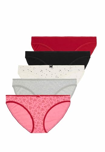 Marks & Spencer 5Er-Pack Gemusterte Bikinislips Aus Baumwolle Und Lycra™ Damen UK 14 (EU 42) von Marks & Spencer