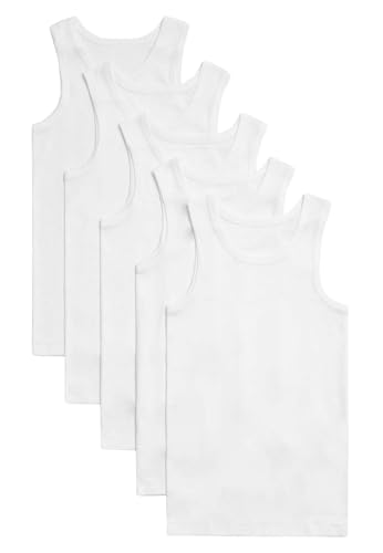 Marks & Spencer 5Er-Pack Unterhemden Aus Reiner Baumwolle (2–14 J.) Weiss 9-10 Jahre von Marks & Spencer
