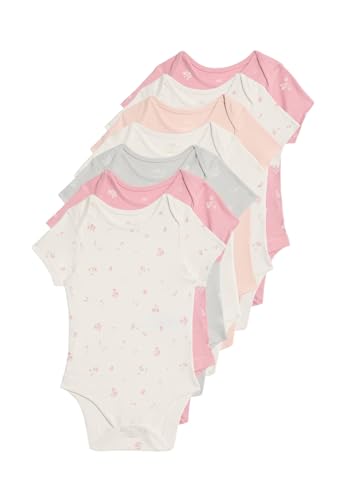 Marks & Spencer 7Er-Pack Bodys Aus Reiner Baumwolle Mit Blümchendesign (3 Kg Bis 3 Jahre) Rosa Mix 0-3 Monate von Marks & Spencer