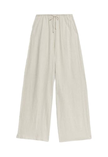 Marks & Spencer Hose Aus Leinengemisch Mit Weitem Bein Damen UK 12 (EU 40) von Marks & Spencer