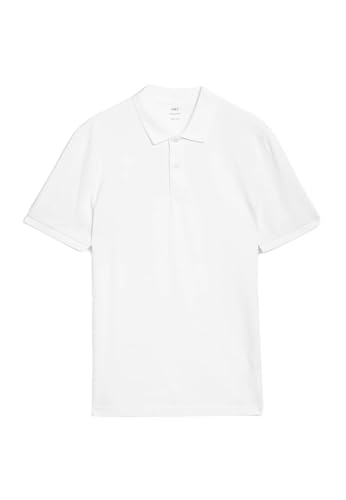 Marks & Spencer Polohemd Piqué Aus Reiner Baumwolle In Normaler Passform Herren Weiss XXXL von Marks & Spencer