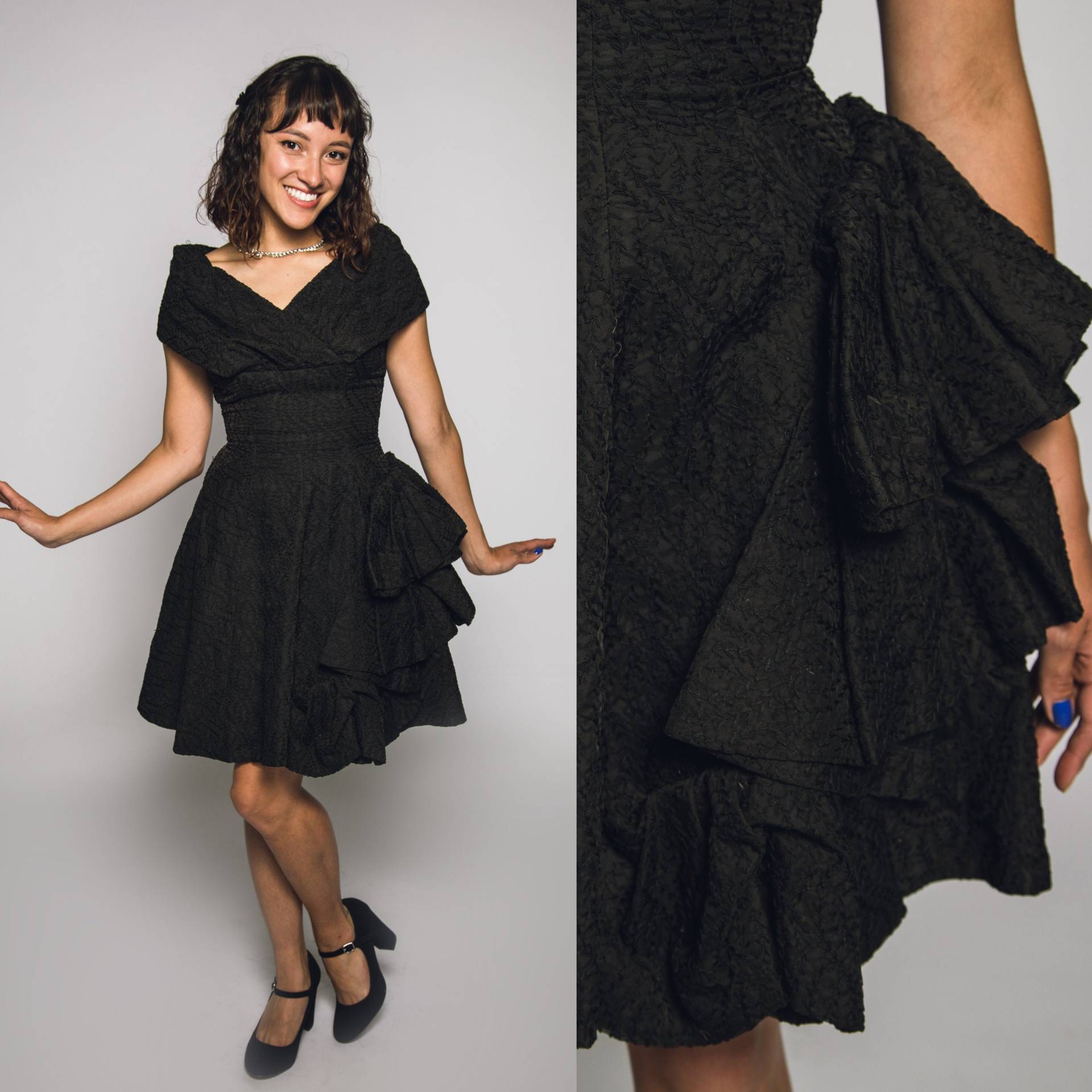 Elegantes 40Er Jahre Saks Fifth Avenue Schwarzes Kleid - X-Small Elegantes 40Er Jahre Saks Fifth Avenue Schwarzes Kleid - X-Small von MarlaStore
