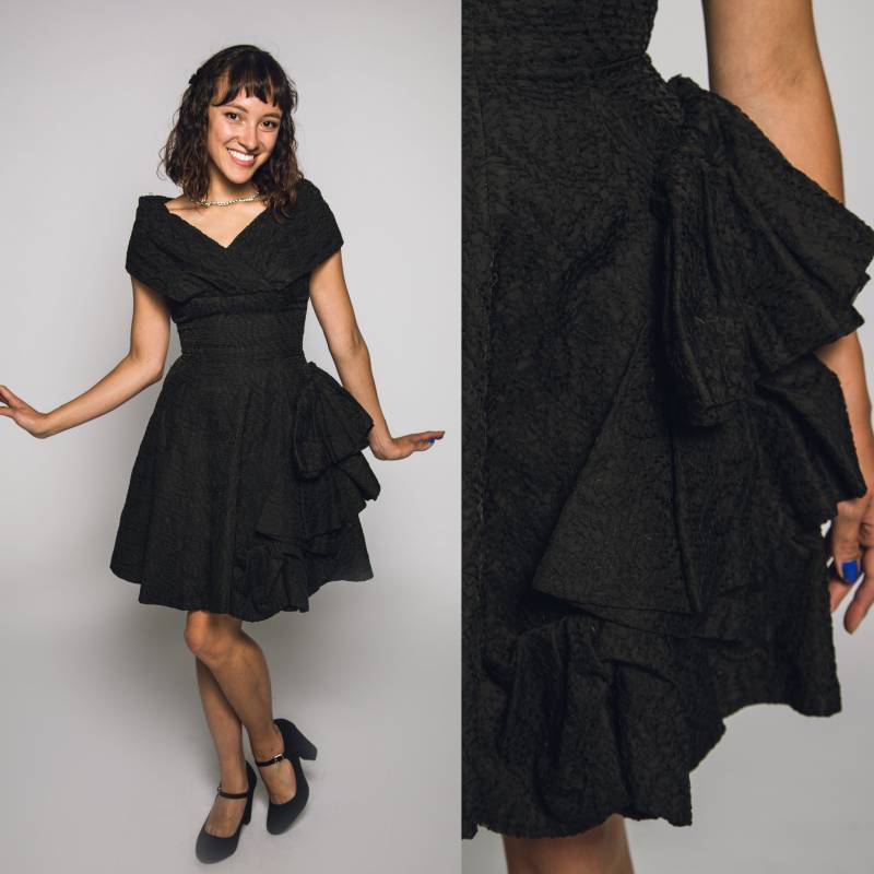 Elegantes 40Er Jahre Saks Fifth Avenue Schwarzes Kleid - X-Small Elegantes 40Er Jahre Saks Fifth Avenue Schwarzes Kleid - X-Small von MarlaStore