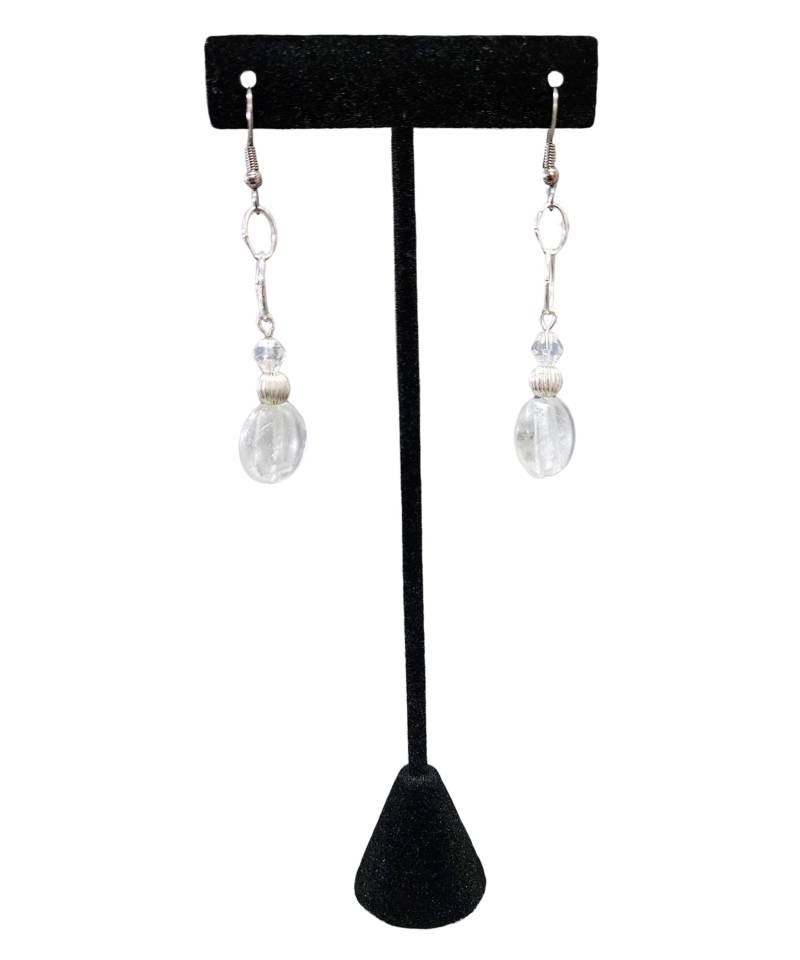 Handgemachte Kristall-Ohrringe Silberfolie, Ovale Gliederkette Handgemachte Kristall-Ohrringe Silberfolie, Ovale Gliederkette von MarletteLLC