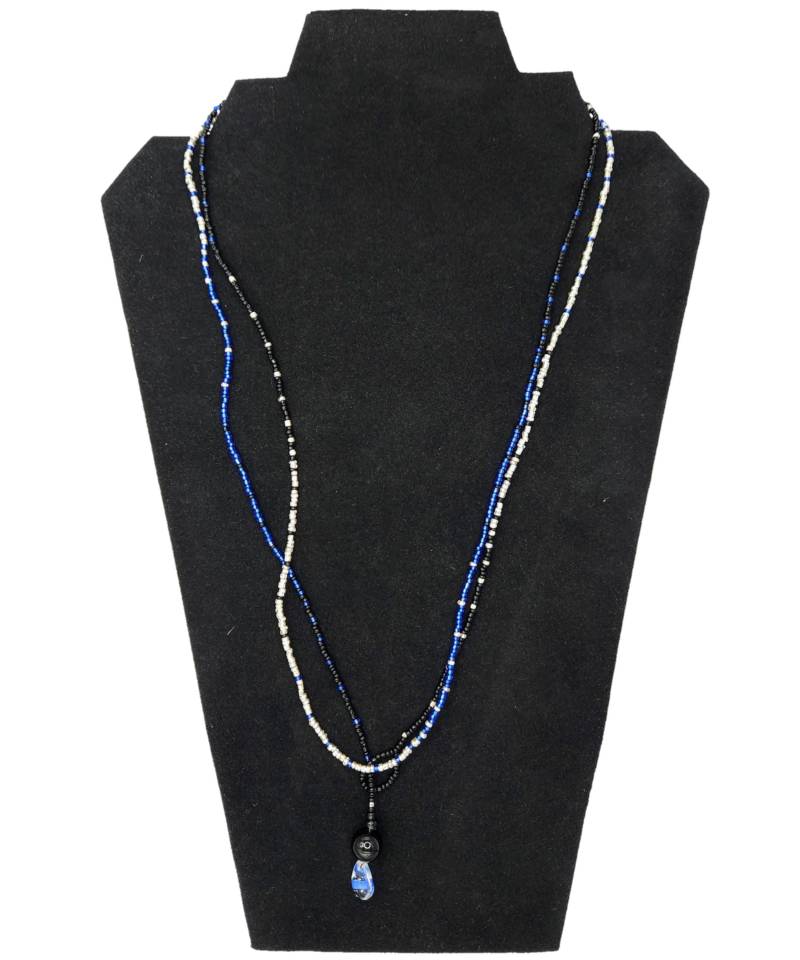 Handgemachte Royal Blue Lariat Halskette Mit Tropfen Anhänger Handgemachte Royal Blue Lariat Halskette Mit Tropfen Anhänger von MarletteLLC