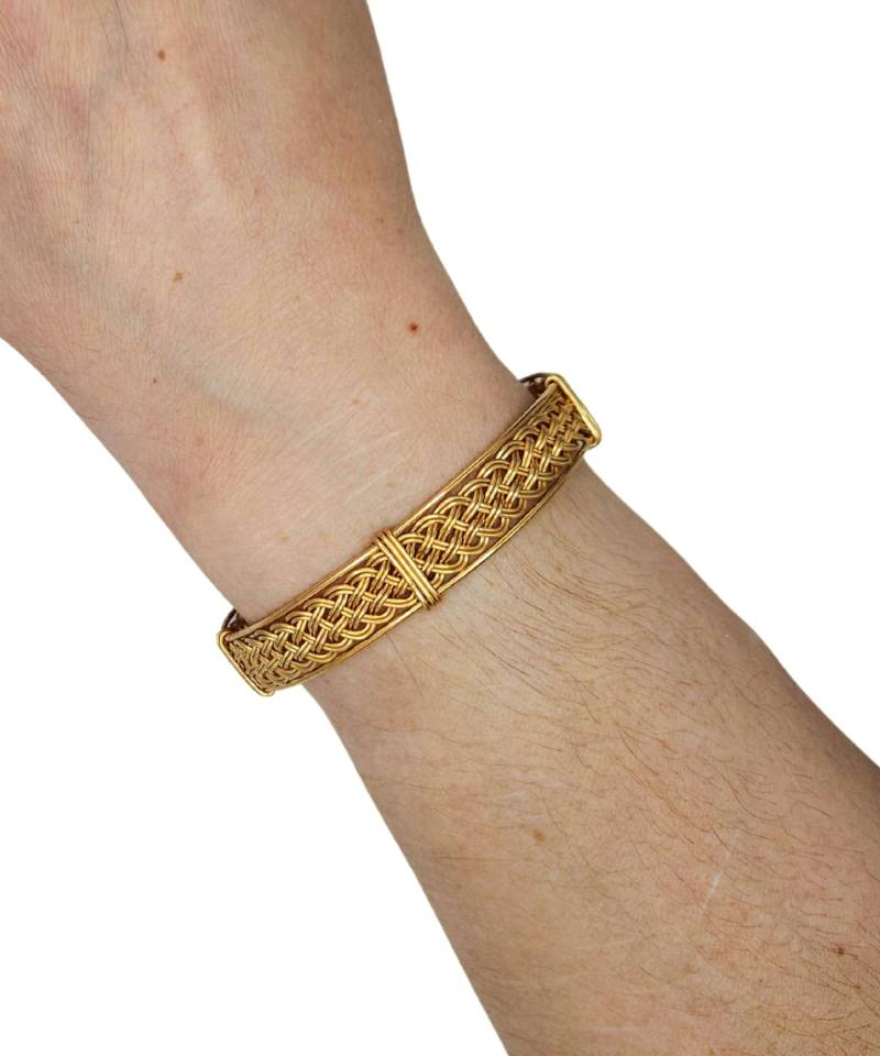Handgemachtes 14Kt Gold Filled Armband Geflochtener Armreif von MarletteLLC