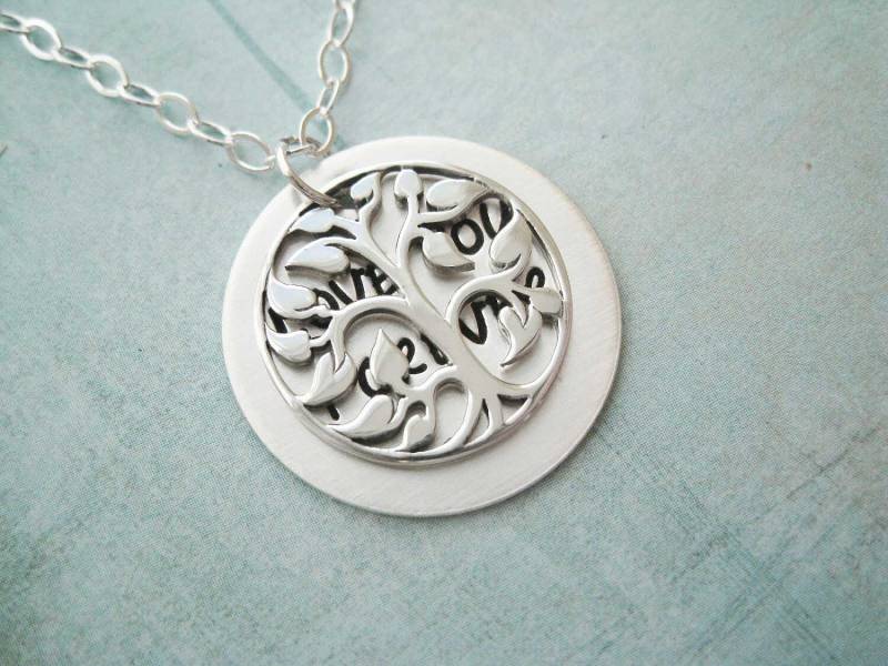 Baum Des Lebens Geheimnis Nachricht Halskette Sterling Silber Anhänger Mutter Frau Freundin Schwester Bester Freund von MarleyJaneDotCom
