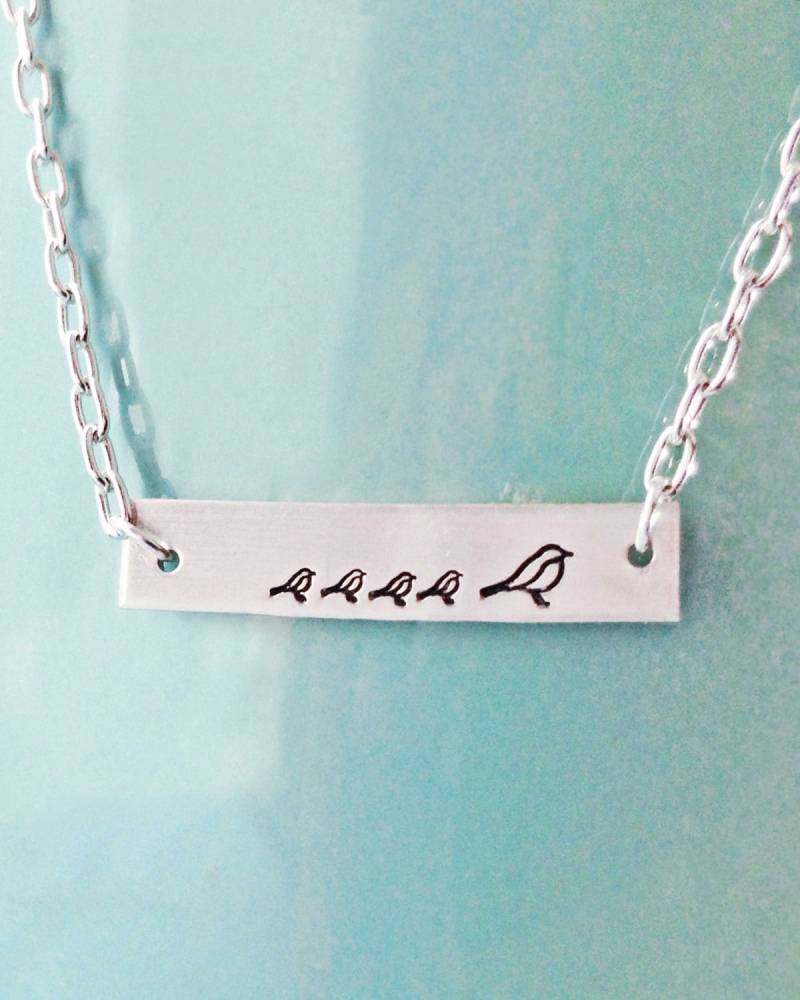 Benutzerdefinierte Sterling Silber Mutter Vogel Halskette Gold von MarleyJaneDotCom