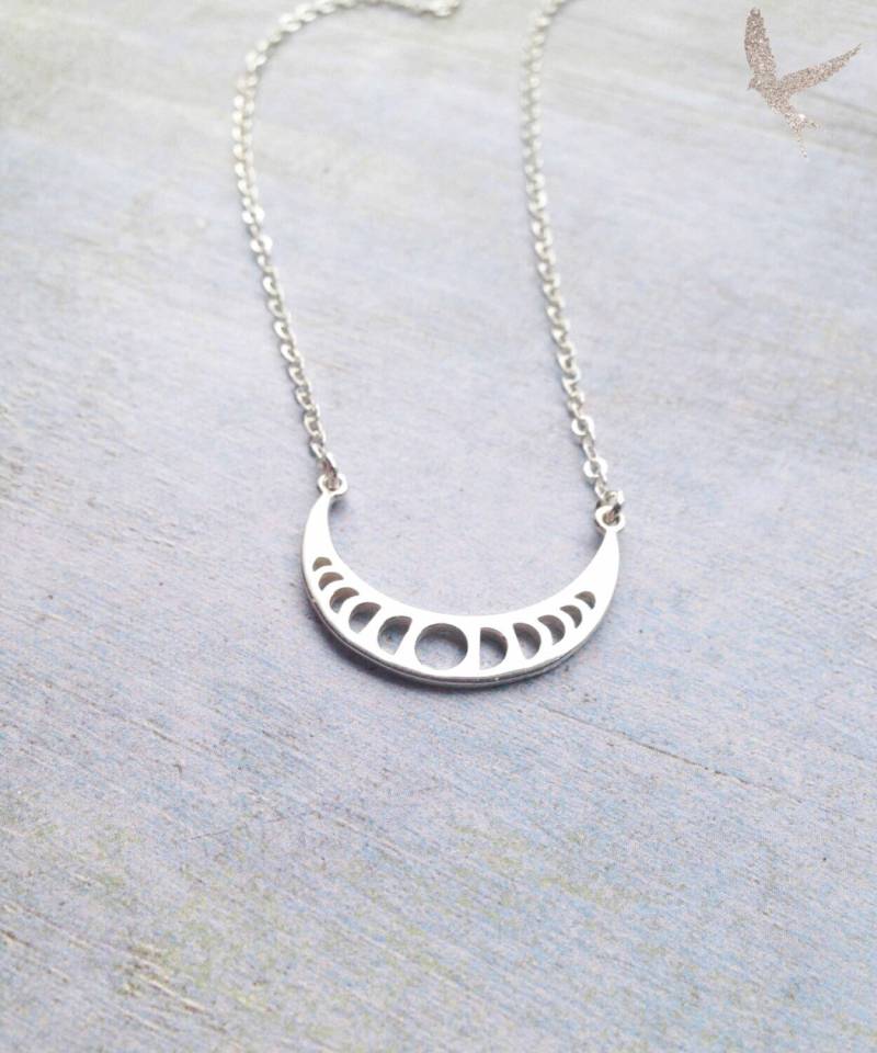 Sterling Silber Mond Phasen Halskette Lunar Ich Liebe Dich Zum Und Zurück Stecker Schmuck von MarleyJaneDotCom