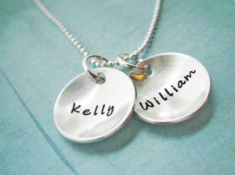 sterling Silber Mütter Halskette Benutzerdefinierte Kinder - in Diesem Zusammen Anpassbare Halsketten Runde Hohe Qualität Personalisierte Gestempelt von MarleyJaneDotCom