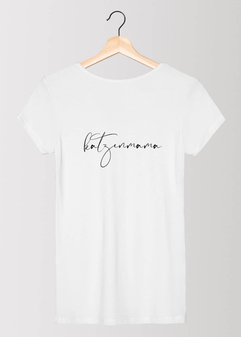 T-Shirt „Katzenmama" Baumwollshirt Mit Cat Mom Schriftzug von MarliDesignStudio