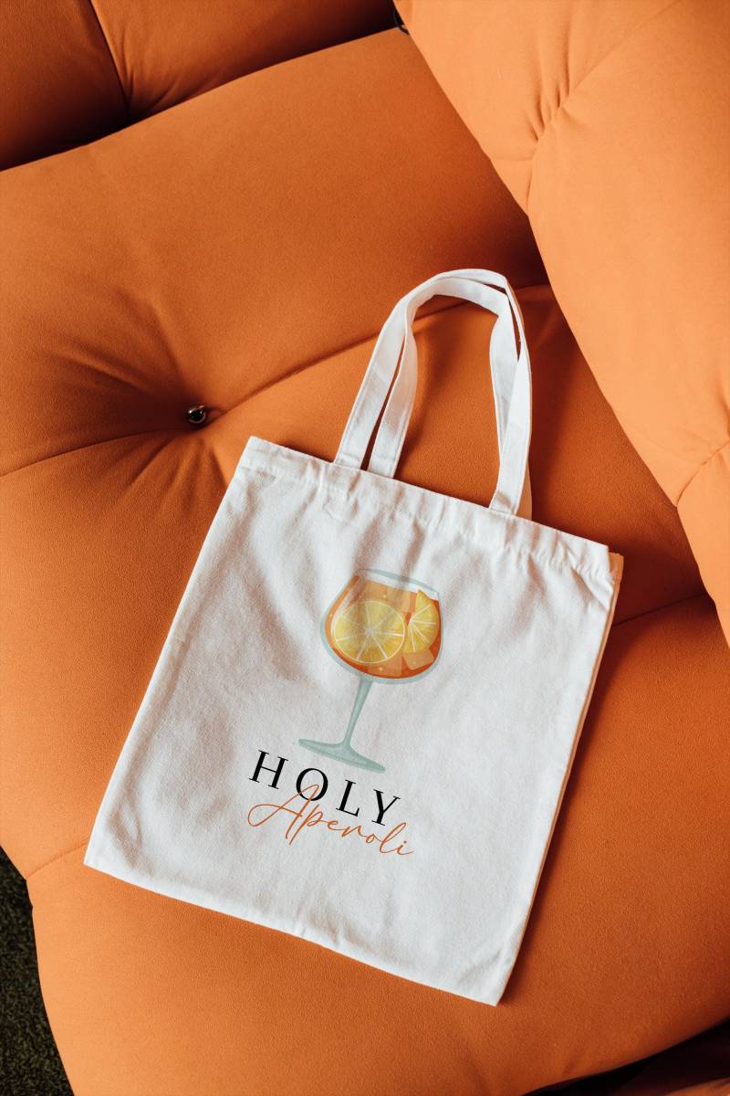 Tote Bag „Holy Aperoli" Baumwolltasche Mit Aperol Spritz Motiv von MarliDesignStudio
