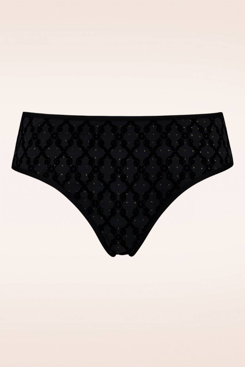 Brasilianischer Calliope-Slip in Schwarz und Gold von Marlies Dekkers