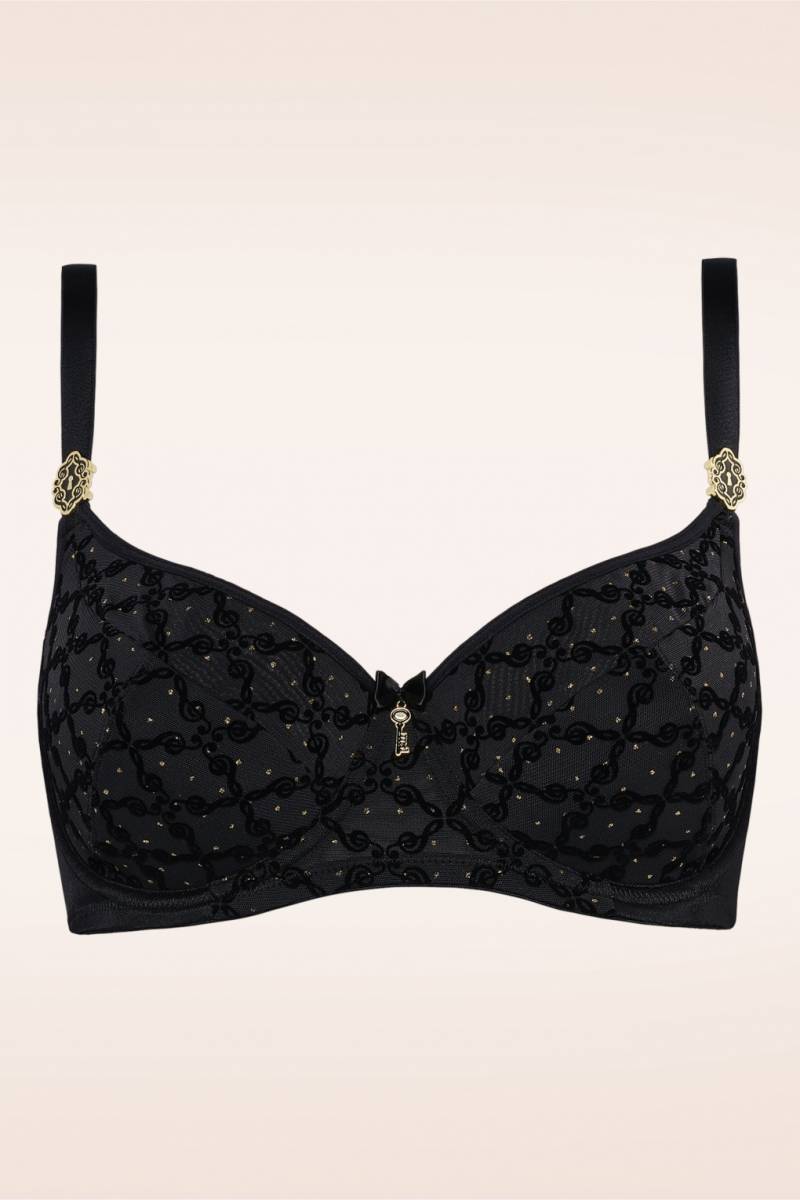 Calliope Balcony BH in Black and Gold Print von Marlies Dekkers