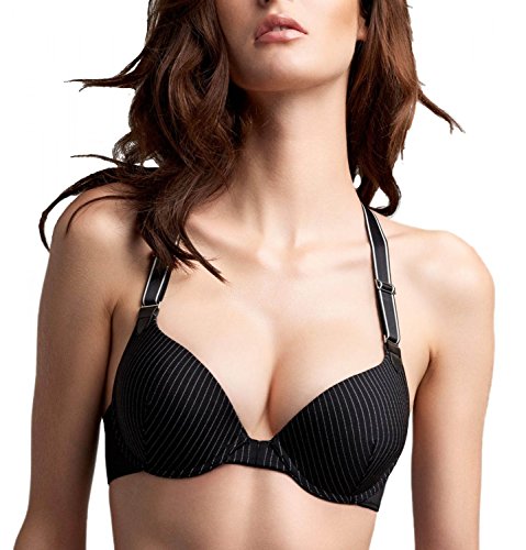 Marlies Dekkers Push-Up-BH Größe 75E, Farbe Black Pinstripe von Marlies Dekkers