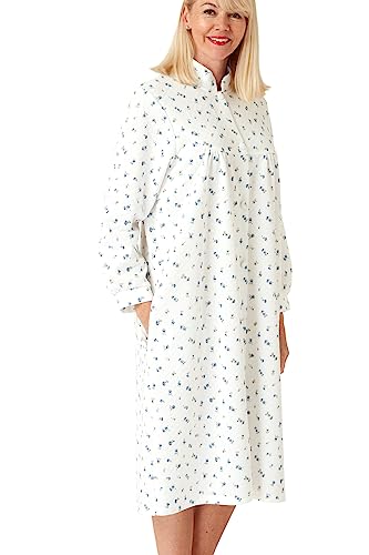 Marlon Damen Francine Bademantel mit Knopfleiste Robe, Nina Blau, 12-14 von Marlon