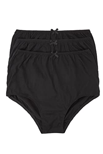 Marlon Damen Womens Veronica Black 100% Cotton Full Brief Pack of 3 Boxershorts, Black, von Marlon