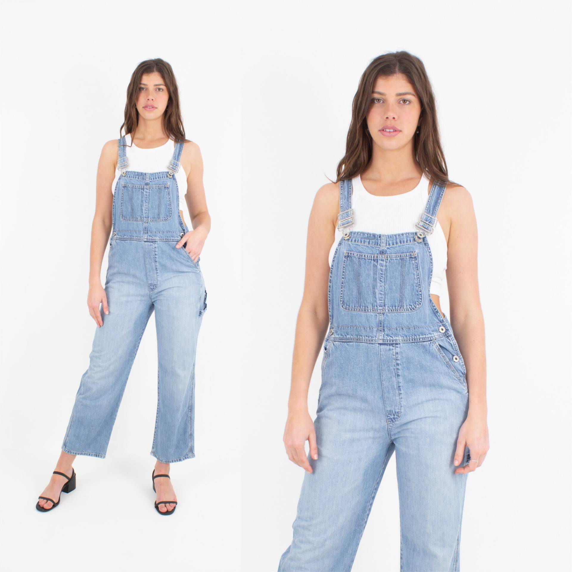 90S 1990S Hellblau Lange Jeanshose Hose Latzhose | Damen Mädchen | #1Light - 4 Größen Xs, S, M & L von MarlowVintage