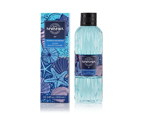 MARMARA BEAUTY Eau de Cologne OCEAN 300ml - 80° Alkohol - erfrischender Duft für Frauen & Herren - Duftwasser - Erfrischt kühlt - EDC -beruhigend - Kölnischwasser von Marmara