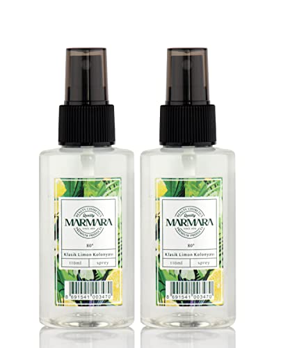 MARMARA Kolonya Spray Limon | Türkisches Duftwasser | Aftershave | türkisches Hand Wasser | Rasierwasser | Kölnisch Wasser Damen & Herren | Zitronenwasser türkisch | Eau de Cologne Lemon | (2x110ml) von Marmara