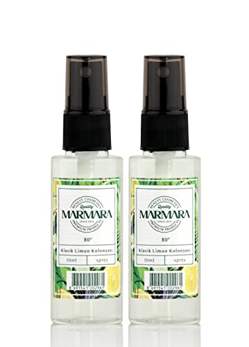 MARMARA Kolonya Spray Limon | Türkisches Duftwasser | Aftershave | türkisches Hand Wasser | Rasierwasser | Kölnisch Wasser Damen & Herren | Zitronenwasser türkisch | Eau de Cologne Lemon | (2x50ml) von Marmara