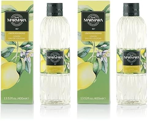MARMARA Kolonya Zitrone 400ml mit Box | Türkisches Duftwasser | Aftershave | türkisches Hand Wasser | Rasierwasser | Kölnisch Wasser | traditionell türkisch | Eau de Cologne Lemon | 80 Alkohol von Marmara