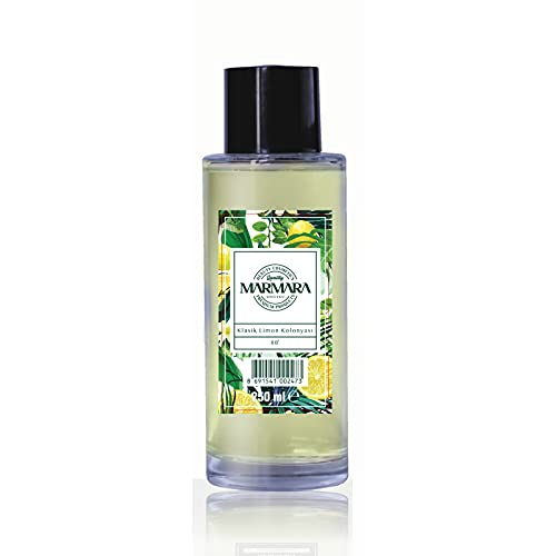 MARMARA Limon Kolonya 80° 250ml Splash Glasflasche | Eau de Cologne | After Shave | Rasierwasser | Zitronenduft | Kölnischwasser | Classik Lemon Duftwasser für Damen und Herren - von Marmara