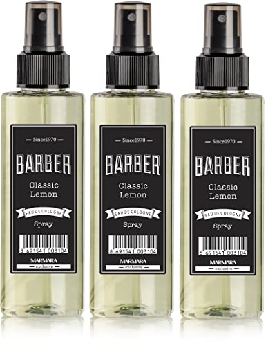 BARBER MARMARA Limon Kolonya 80° (3x150ml) Pumpspray | Eau de Cologne spray | After Shave | Rasierwasser | Zitronenduft | Kölnischwasser | Classik Lemon Duftwasser Damen und Herren von barber marmara