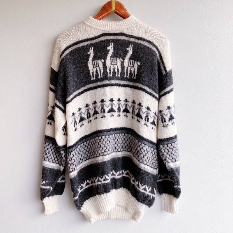 Kuscheliger Vintage Rollkragen-Pullover Mit Alpaca-Print Aus Wolle von MarmellataVNTG