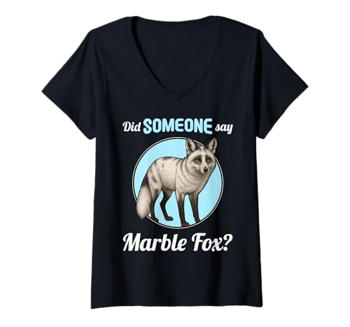 Damen Marmor-Füchse Marmor-Fuchs T-Shirt mit V-Ausschnitt Damen Marmor-Füchse Marmor-Fuchs T-Shirt mit V-Ausschnitt von Marmor-Füchse Marmor-Fuchs Tier Shop