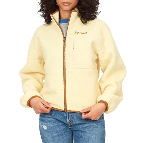 MARMOT Damen Aros Fleecejacke - Sherpajacke im Retro-Stil für Camping und Wandern im Herbst und Winter, Weizen, X-Large von Marmot