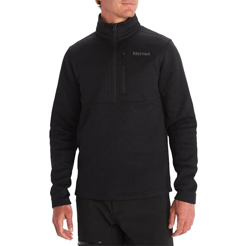 MARMOT Herren Drop Line 1/2 Zip Fleecejacke mit 1/2-Reißverschluss, Schwarz 001, S von Marmot