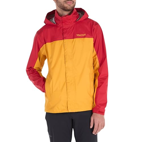 MARMOT Herren Precip Eco Leichte & Wasserdichte Regenjacke, Team Red/Golden Sun - Neueste Kollektion, XXL von Marmot