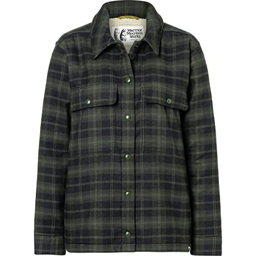 Marmot Damen Wm's Ridgefield Heavyweight Sherpa Lined Flannel Sweatshirt, Nori, M von Marmot