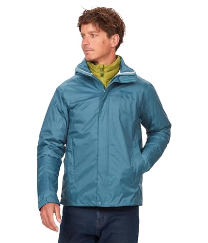 Marmot M Precip Eco Jacket Blau - Wasserdichte atmungsaktive Herren Regenjacke, Größe L - Farbe Moon River von Marmot